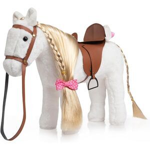 11 inches Holly HOME White Horse Pretty Stuffed Animal Plush Toy